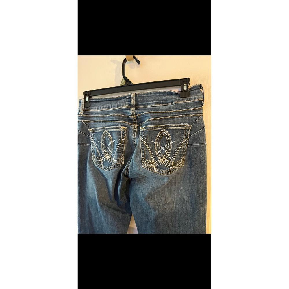 Wrangler‎ Aura Jeans Women's Size 9/10 x 34 Denim Embellished Pockets Bootcut